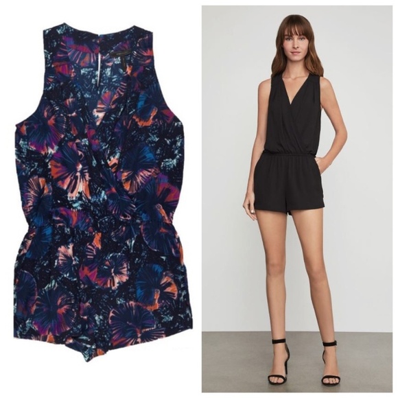 BCBGMaxAzria Pants - BCBGMaxAzaria Thalia Pleated Romper Carbon Multi